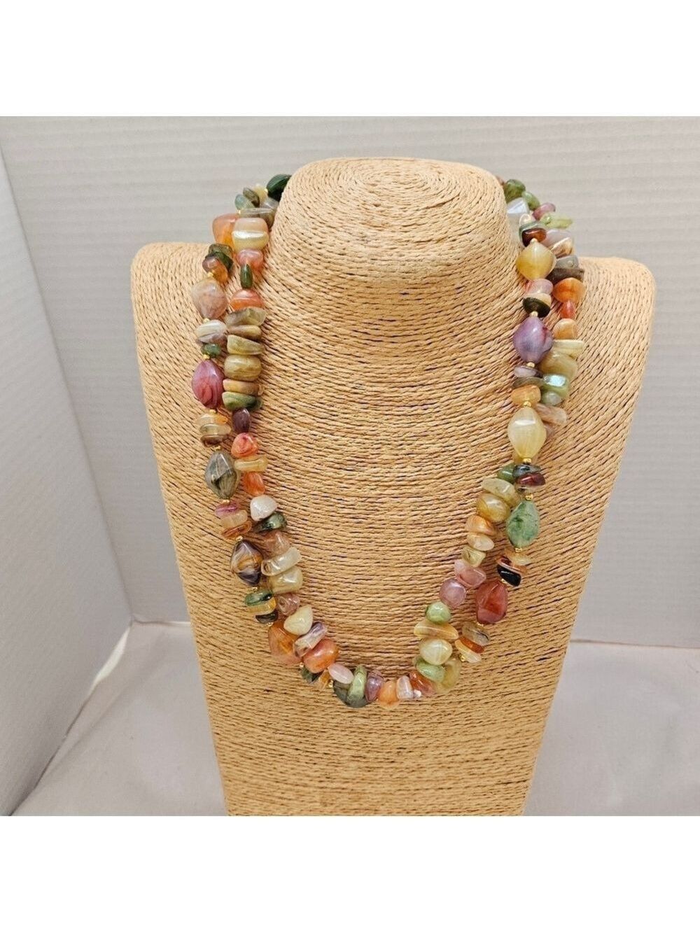 Vintage 2 Separate Synthetic Multi-color Necklaces